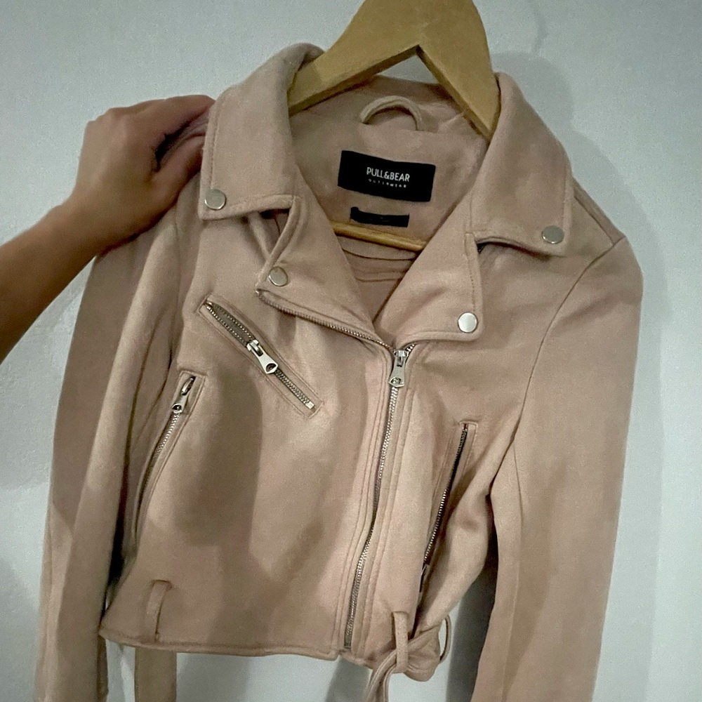 Pull and Bear Biker Jacket Faux suede